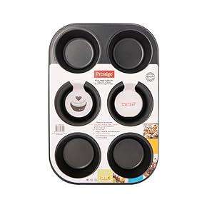 Prestige - 6 Cup Jumbo Muffin Pan - Black