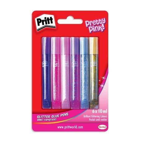 Pritt Glitter Glue Pens Pretty Pink 6 x 10 ml