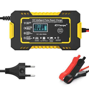 12V Battery Intelligent Pulse Repair Charger and Stier Waterproof Torch