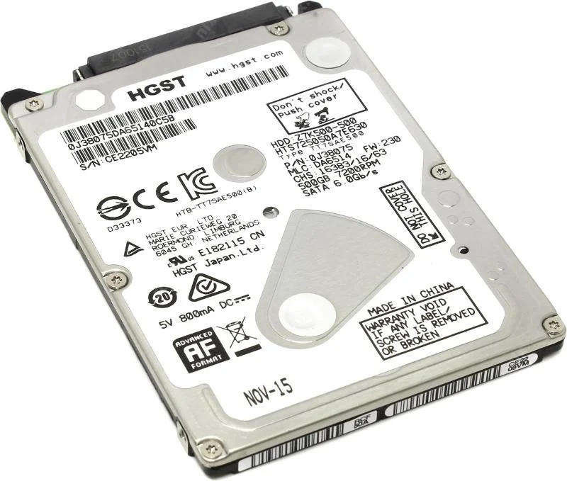 Hitachi 2.5 '' 500GB Z7K500-500 Hard Disk Drive Preowned