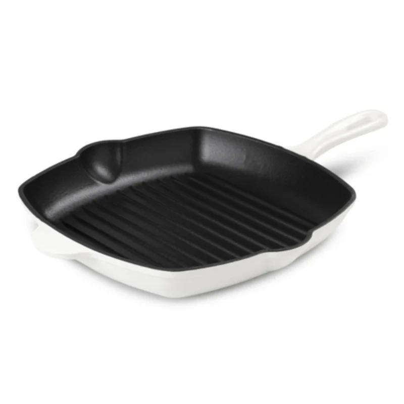 Casa Del Gusto Cast Iron Square Grill Pan Ivory