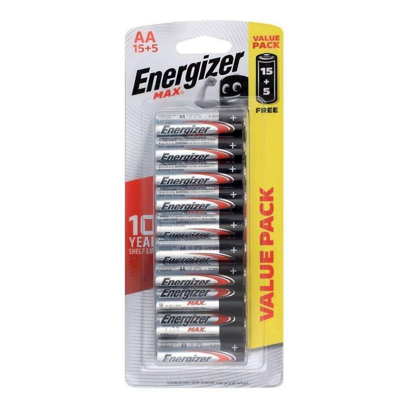 Energizer MAX Alkaline AAA Battery Card 15+5 Free