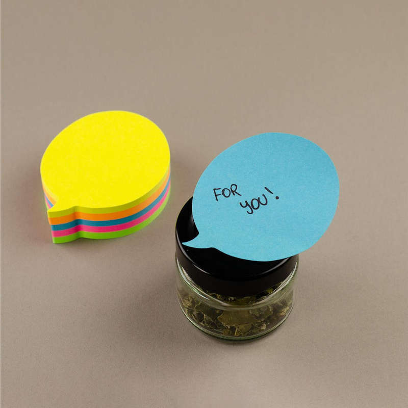 Kores Fantasy Notes, Dialogue Shaped, 250 Sheets, Assorted Neon Colours