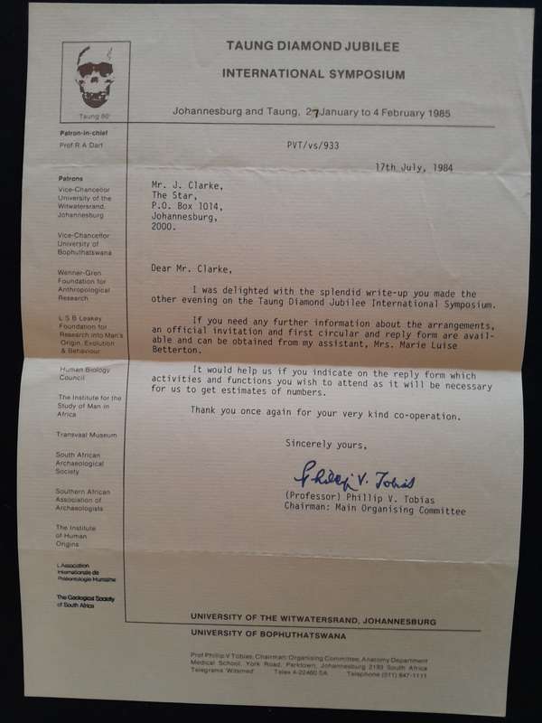 Man's Past and Future - With Signed Letter - By Phillip V. Tobias