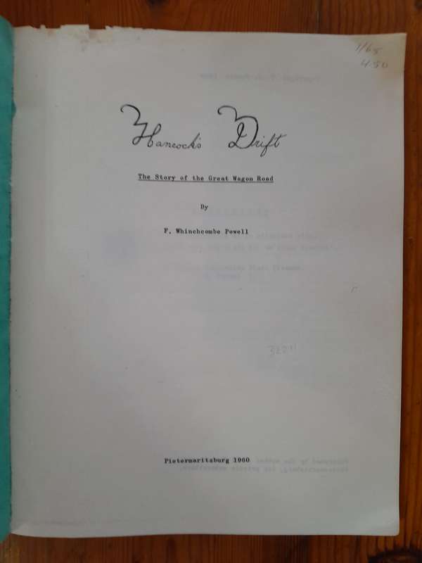 Hancock's Drift - The Story of the Great Wagon Road - By F. Whinchcombe Powell