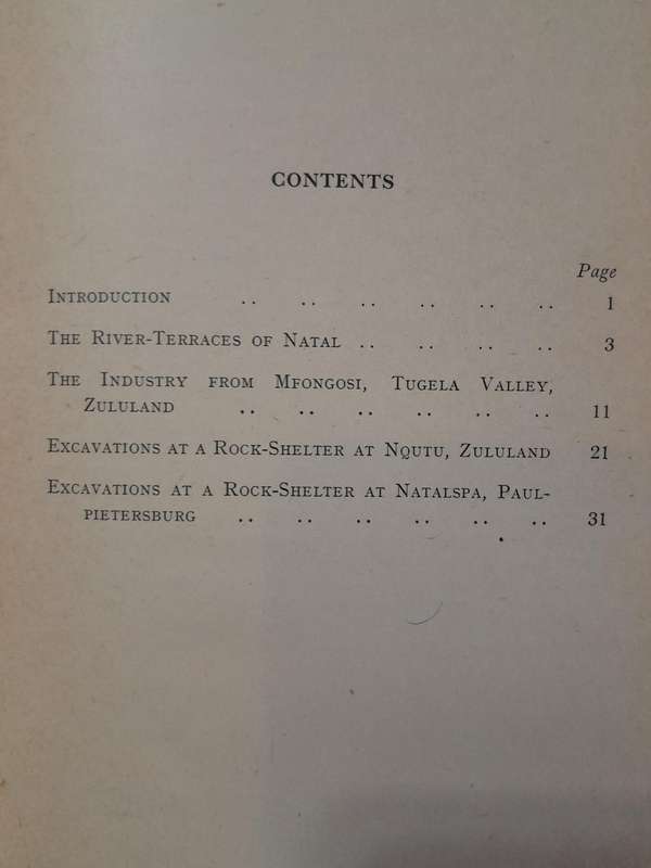 Natal Archaeological Studies - By Oliver Davies, D.Litt.