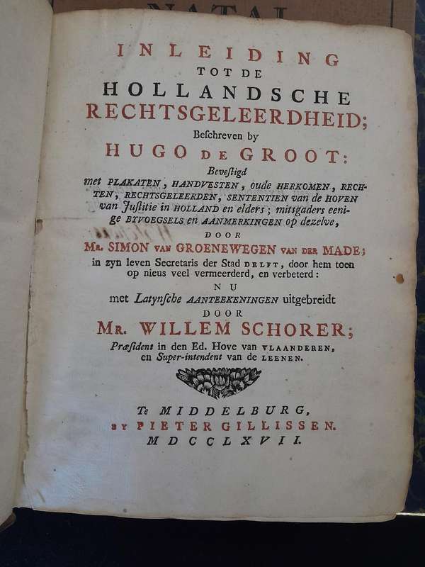 Inleiding tot de Hollandsche Rechtsgeleerdheid, Beschreven by Hugo de Groot