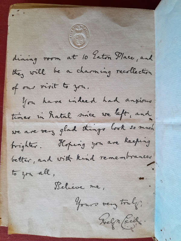 Signed Copy - On the Eve of the War - By Evelyn Cecil M.P.