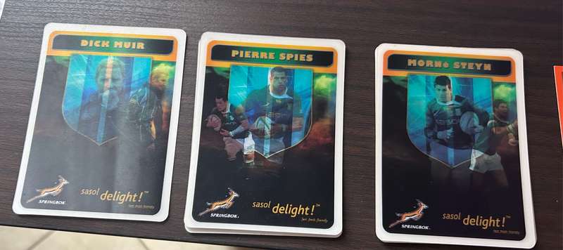 Sasol reflective Rugby cards
