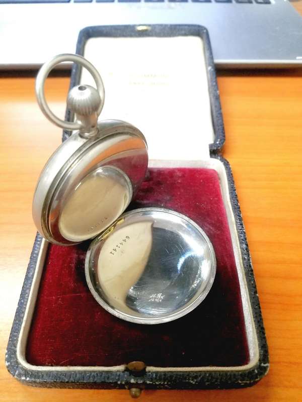 Silver Mechanical Stop Watch.