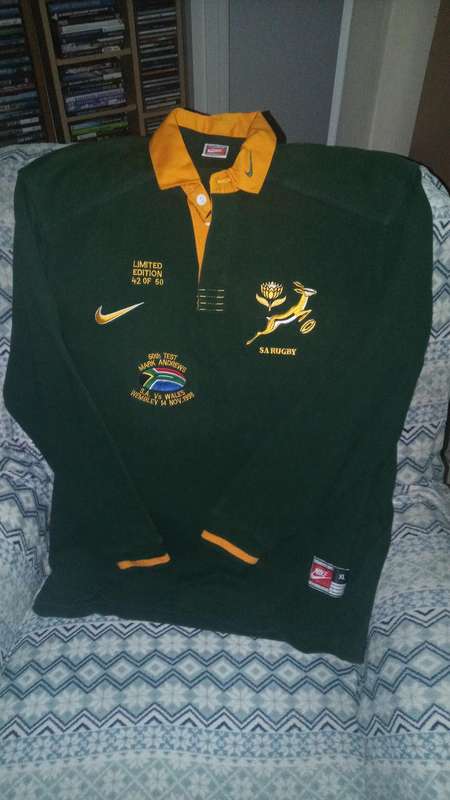 1998 South Africa 'Mark Andrews 50th Test'  Home Rugby Jersey (XL)