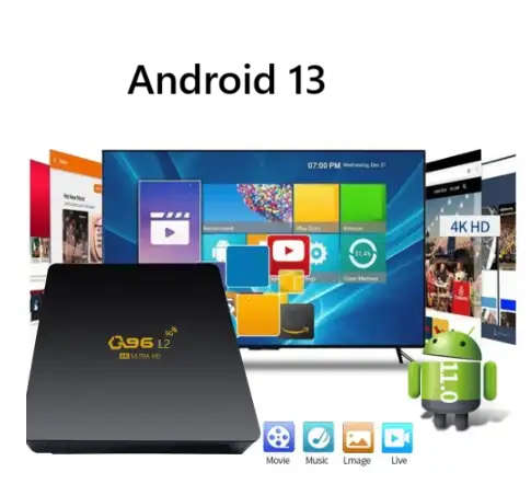 Q96+ Android 13 Mini Tv Box. , 4K UHD. Supports You Tube, Disney+, Prime, Android TV.