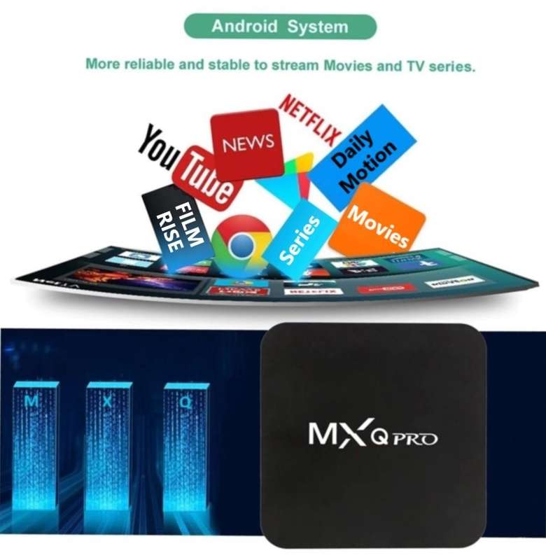 MXQ PRO Android 12 Tv Box. Supports Netflix, Prime, Disney+ & You Tube.