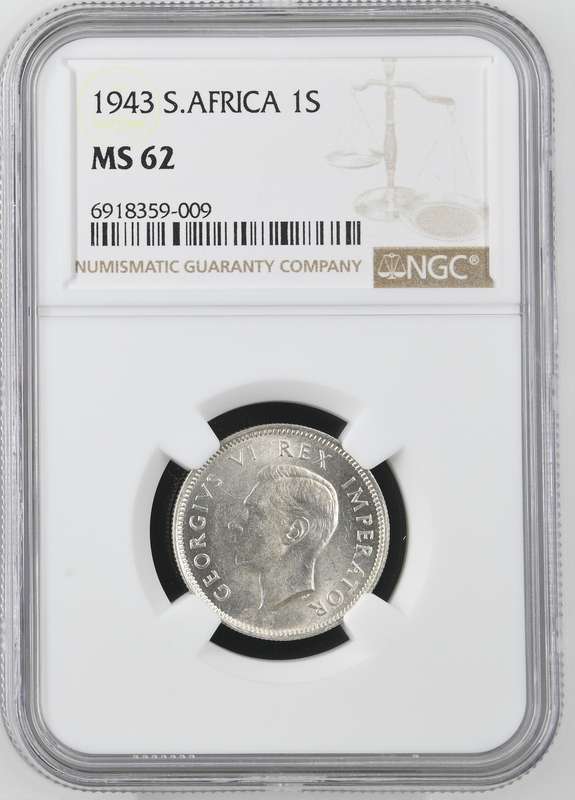 1943 Shilling NGC graded MS62 !!