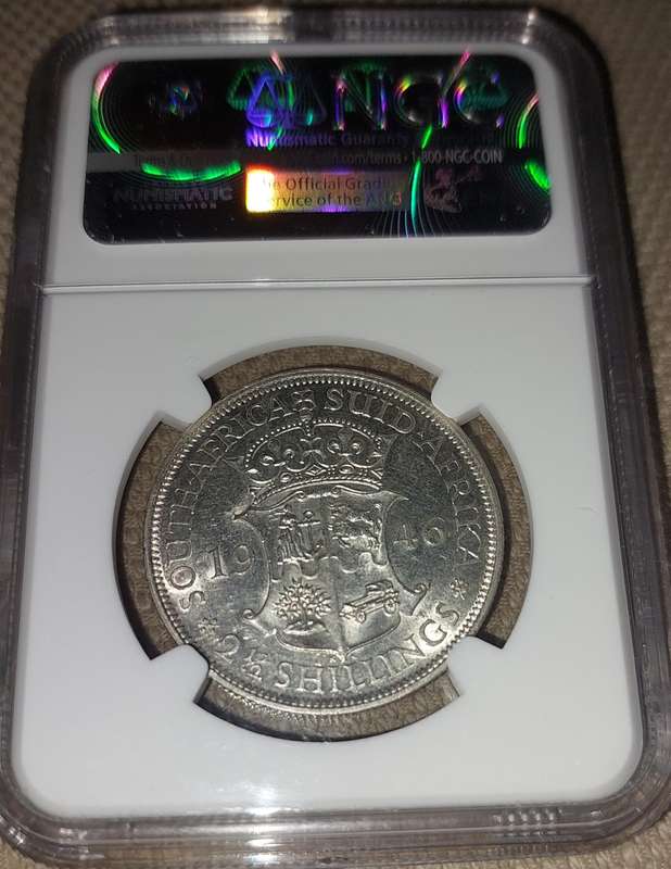 1946 Halfcrown NGC graded AU58!! A very scarce coin!