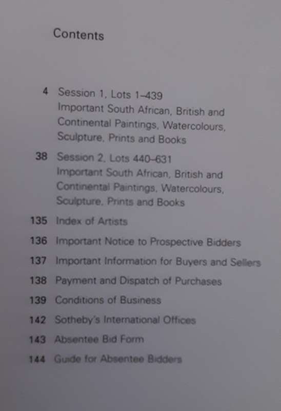Stephan Welz & Co Sotheby's Catalogue, paintings sculpture, prints and books, 31 May 2004