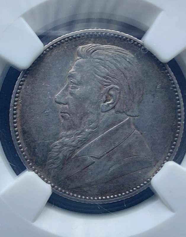 1892 1 shilling NGC graded AU55