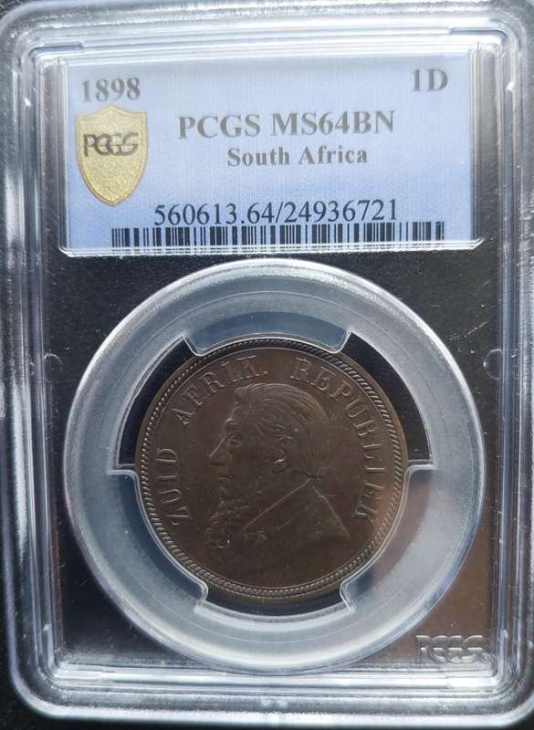 1898 ZAR Penny PCGS graded MS64BN!