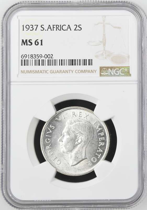 1937 Two Shilling NGC graded MS61 !!