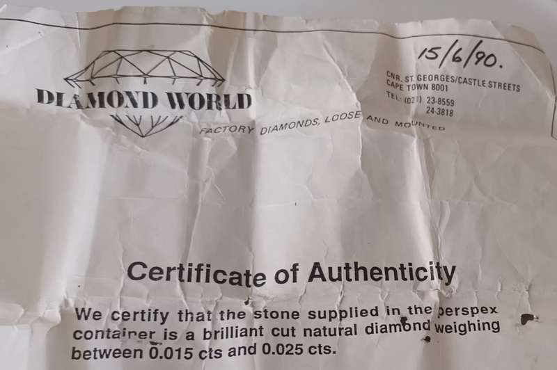 Certified Brilliant Cut Natural Loose Diamond weighing between 0.015ct and 0.025ct.