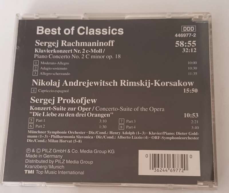 Sergej Rachmaninoff - Best of Classics CD.