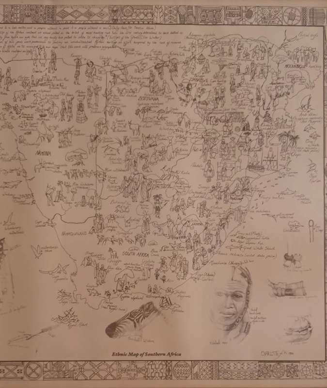 CHARLOTTE K. 1990. ETHNIC MAP OF SOUTHERN AFRICA. PRINT. 58x55cm.