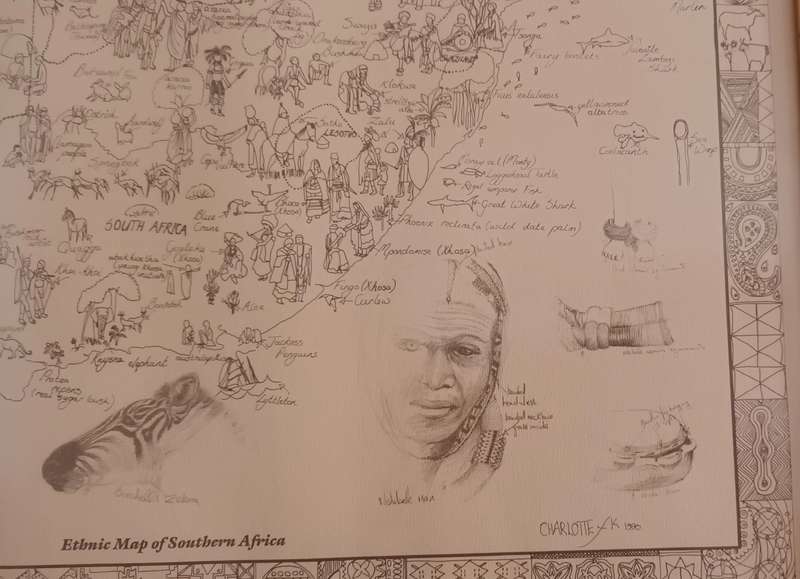 CHARLOTTE K. 1990. ETHNIC MAP OF SOUTHERN AFRICA. PRINT. 58x55cm.