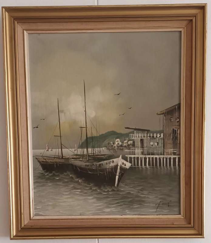 K. Frank. Oil on Canvas Painting. 73x63cm.