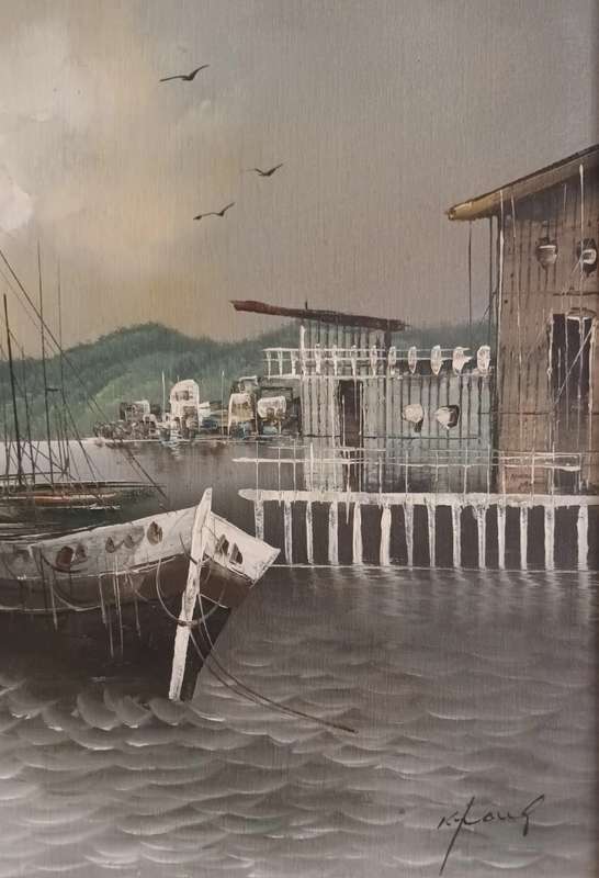 K. Frank. Oil on Canvas Painting. 73x63cm.