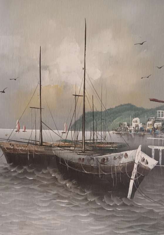 K. Frank. Oil on Canvas Painting. 73x63cm.