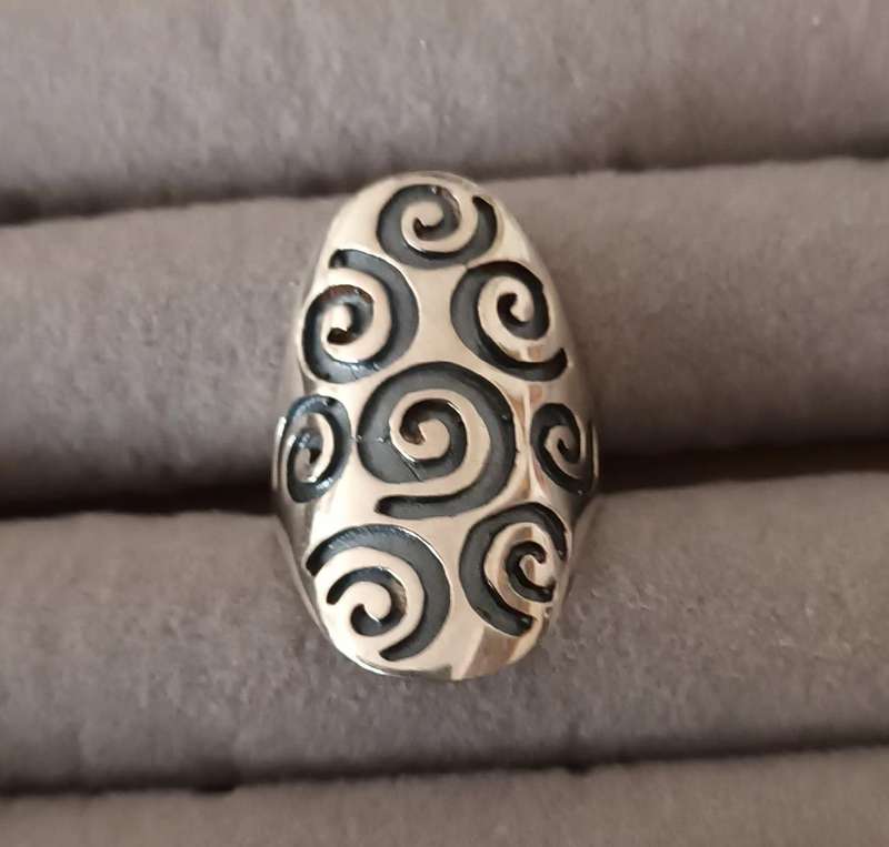 Trendy Sterling Silver Statement Ring.