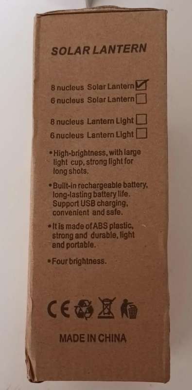 Multi-Functional Solar Lantern. Built in battery. USB Charging. New.