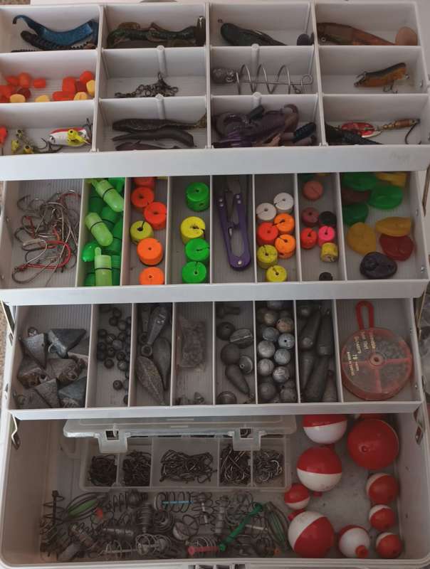 Master Box Fishing Tackle Box. Fully stocked with more than 100 items.
