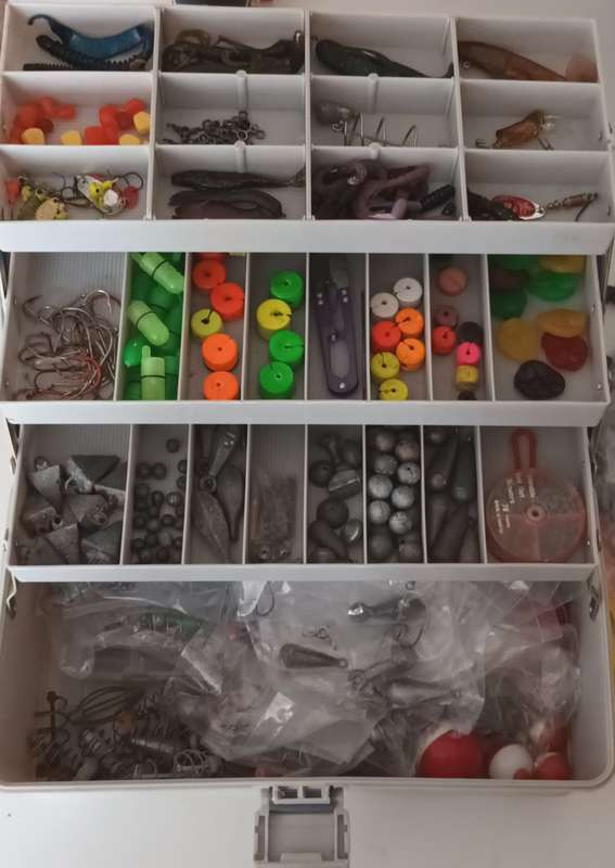 Master Box Fishing Tackle Box. Fully stocked with more than 100 items.