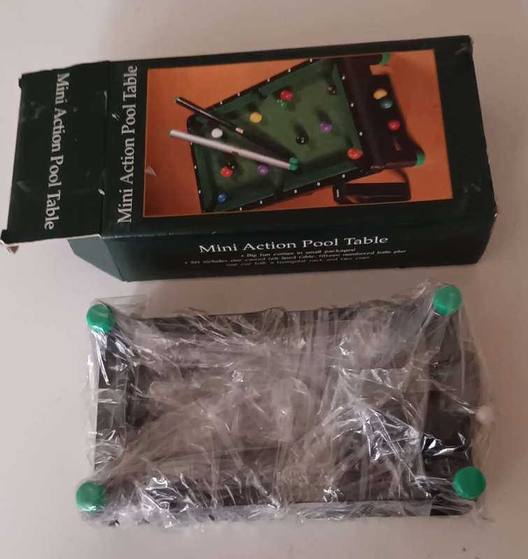 Vintage Mini Action Pool Table. Collectable. New. Sealed.
