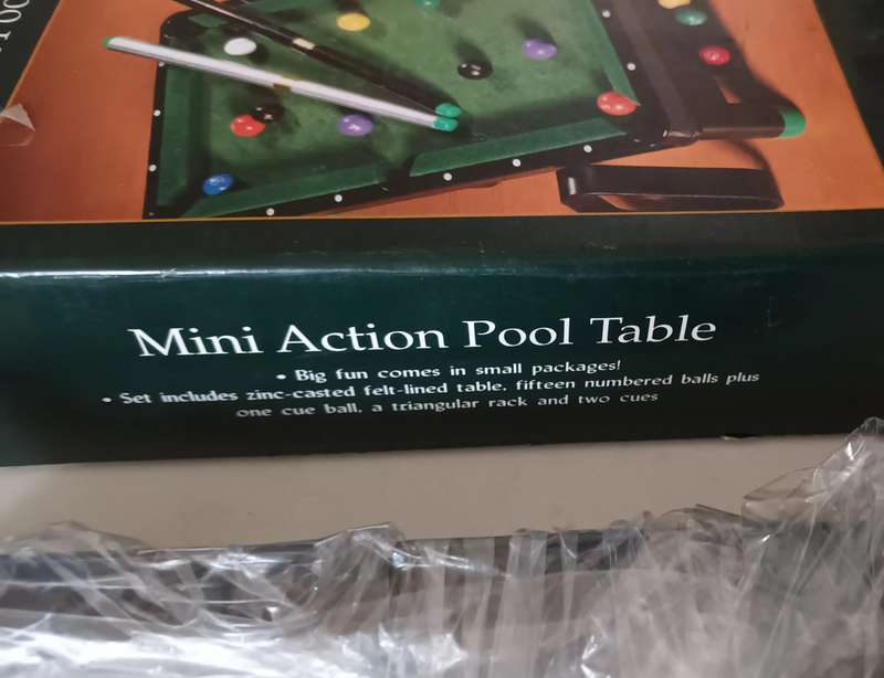 Vintage Mini Action Pool Table. Collectable. New. Sealed.
