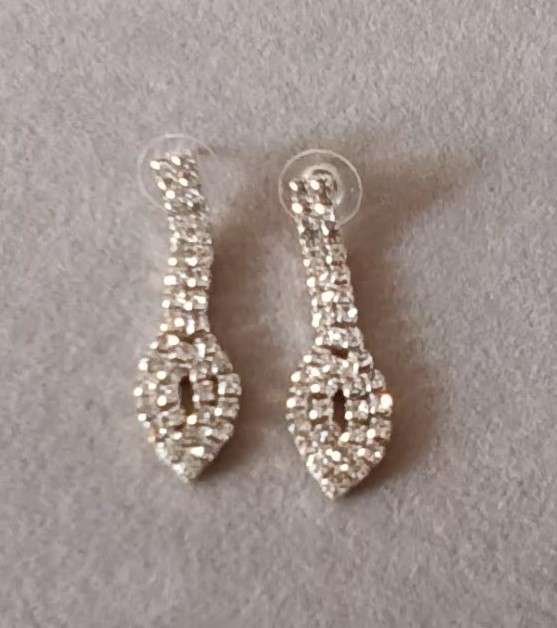 Gorgeous Dangling CZ Earrings. Not Sterling Silver.