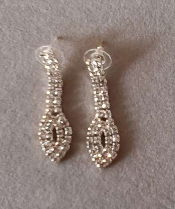 Gorgeous Dangling CZ Earrings. Not Sterling Silver.