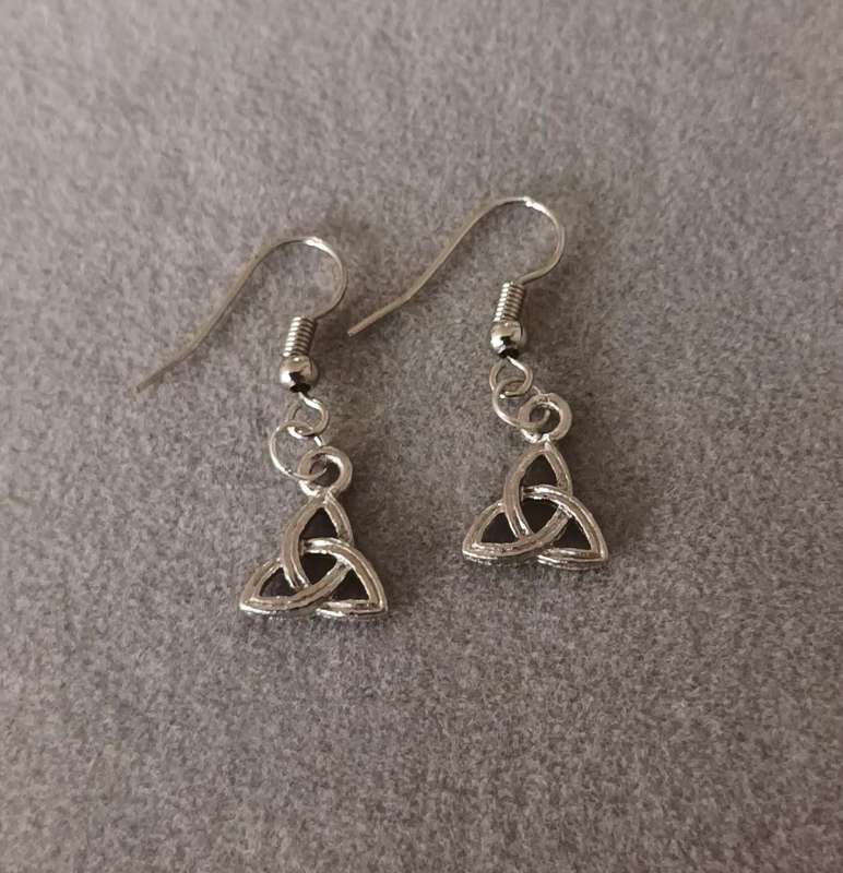 Triquetra Earrings. Not Sterling Silver.
