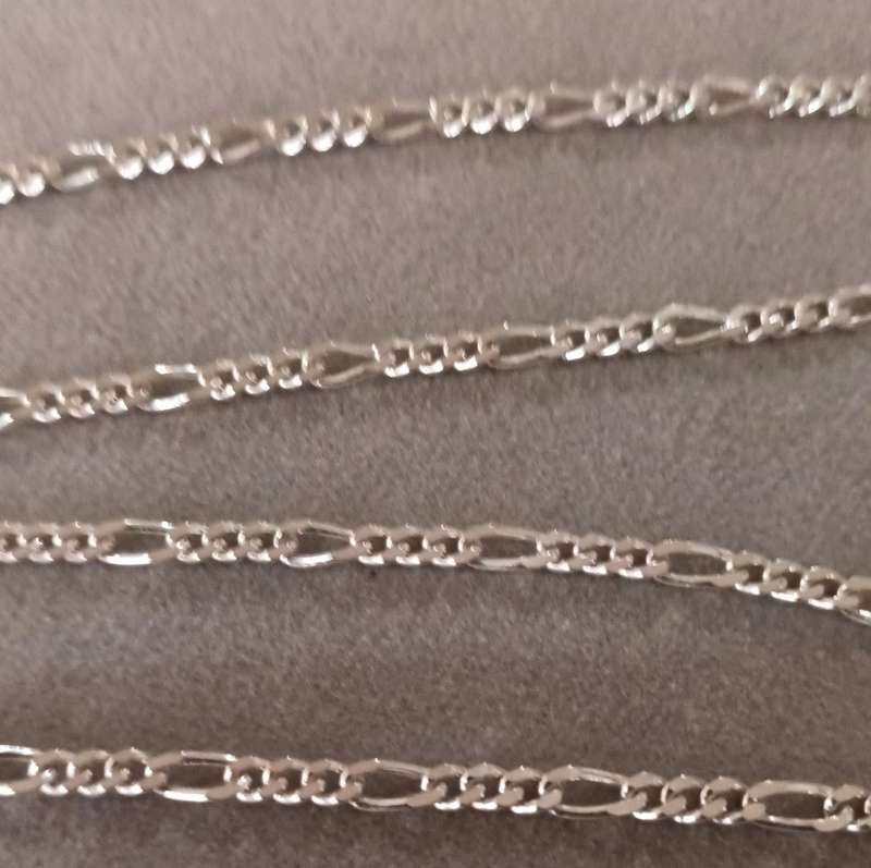Stunning 70cm Sterling Silver Figaro Necklace. Length 70cm. Width 3mm.17.5g