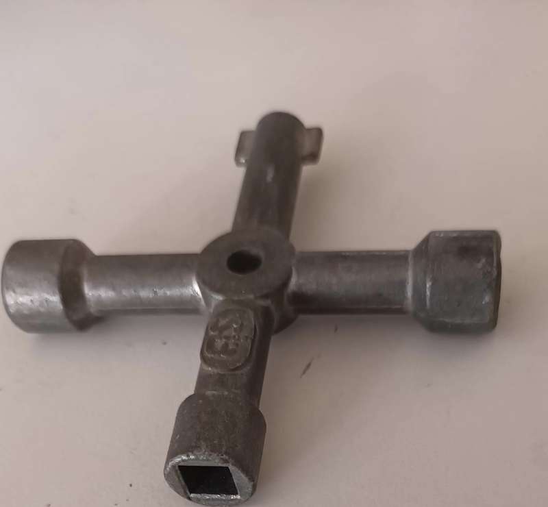 Vintage 4 Way Utility or Control Cabinet Key.