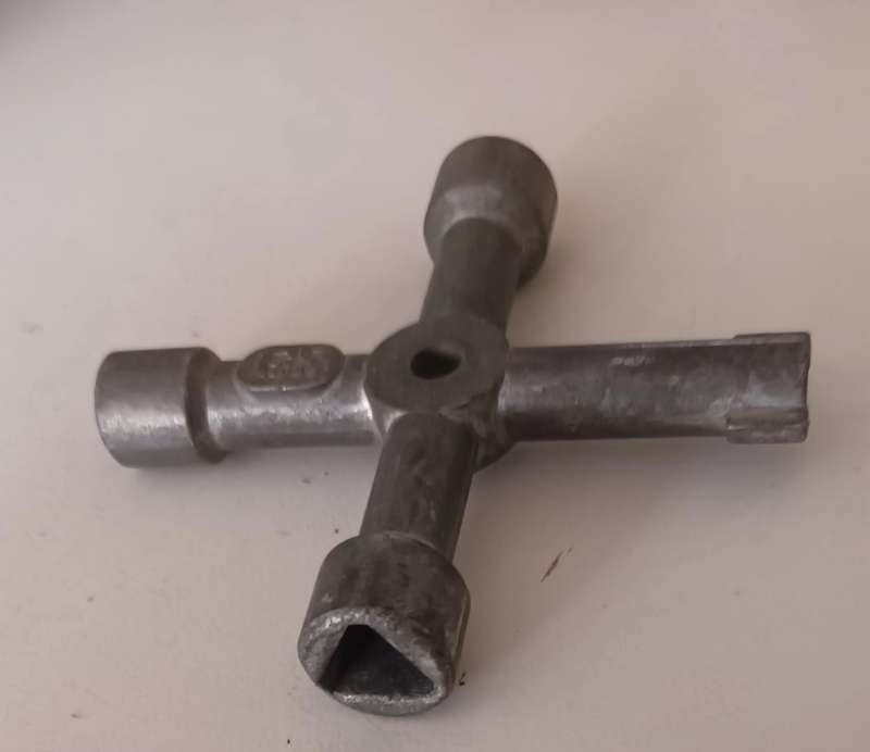 Vintage 4 Way Utility or Control Cabinet Key.