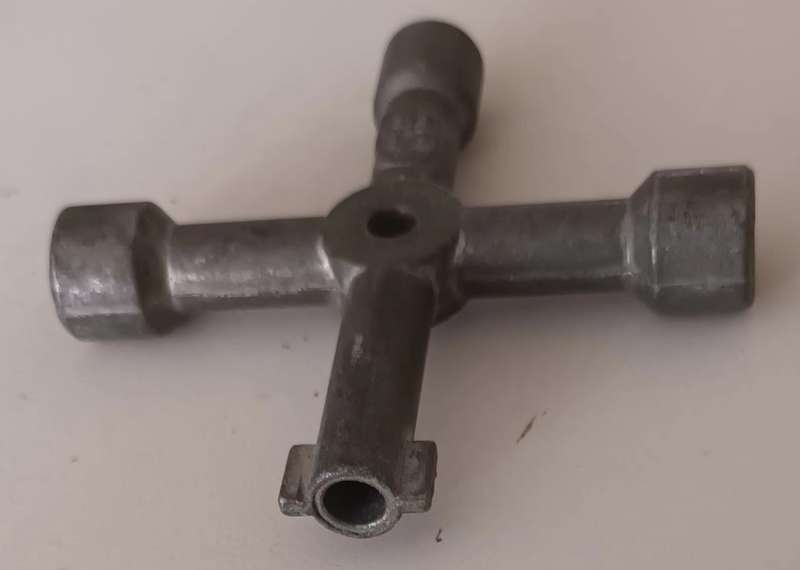 Vintage 4 Way Utility or Control Cabinet Key.