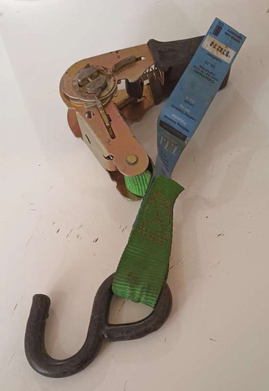 Ratchet Buckle Load Tie Down. 340kg. Working 100%.