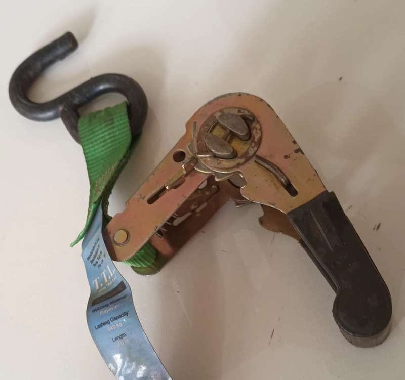 Ratchet Buckle Load Tie Down. 340kg. Working 100%.