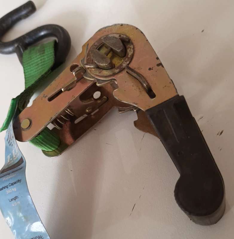 Ratchet Buckle Load Tie Down. 340kg. Working 100%.