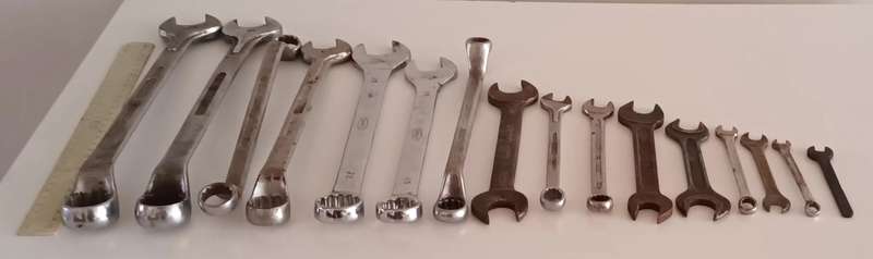 Lot of Spanners. 16 pieces. Various Sizes.