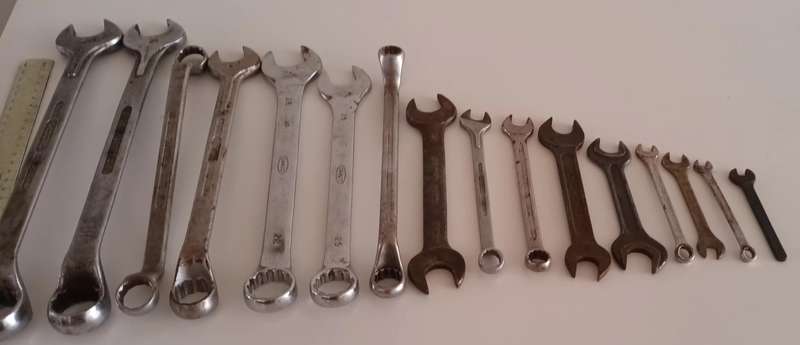Lot of Spanners. 16 pieces. Various Sizes.