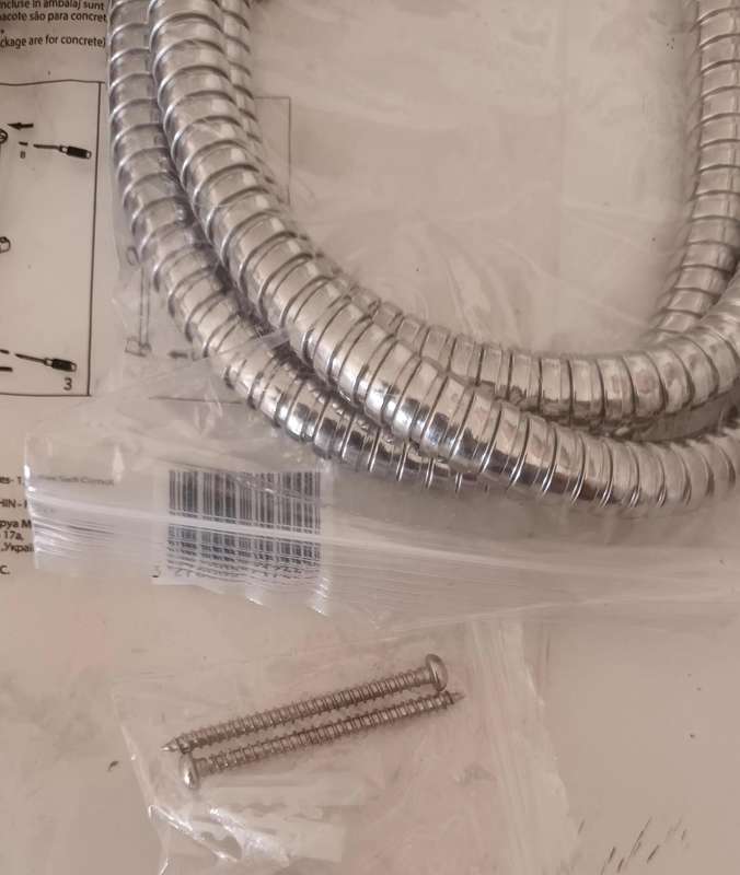 Brand New Chrome Shower Rail Set. Open Package.