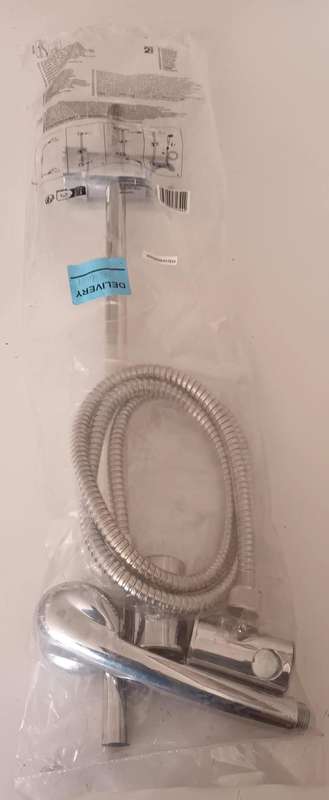 Brand New Chrome Shower Rail Set. Open Package.
